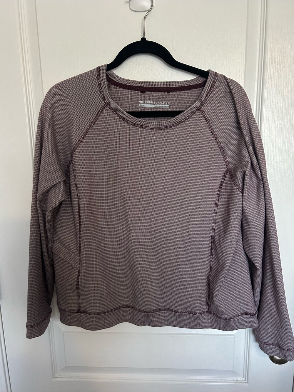 Outdoor Supply Co Mauve Waffle-Knit Crew Sweatshirt